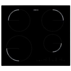 Zanussi ZEL6640FBA 60cm Electric Induction Hob in Black Glass with Stainless Steel Trim